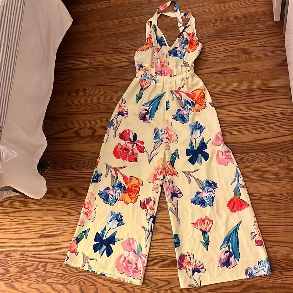 Yellow floral jumpsuit